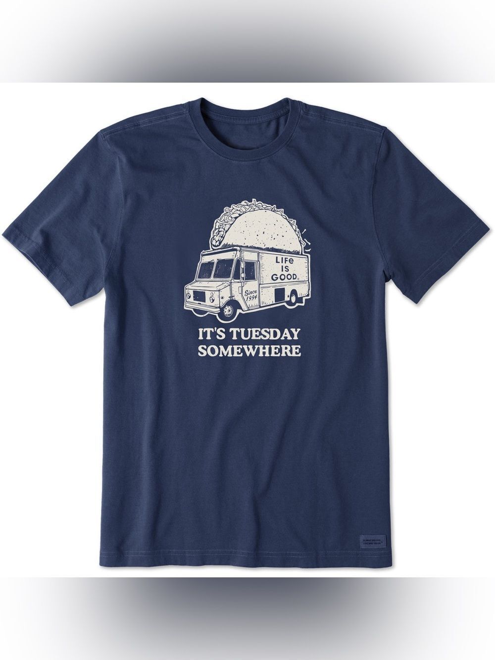 NWT Life is Good Men's Taco Tuesday Truck Short Sleeve Crusher Tee Classic Fit L